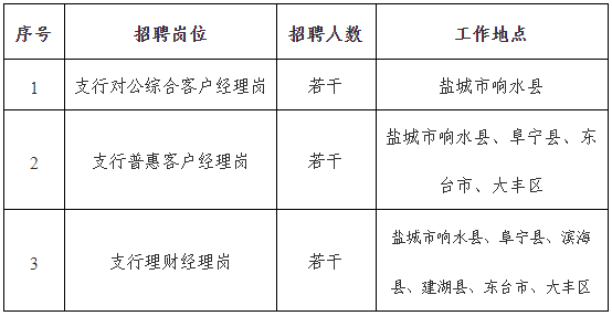 2026年南京银行盐城分行长期社会招聘公告